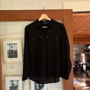 Classic Black Womens Chiffon Shirt